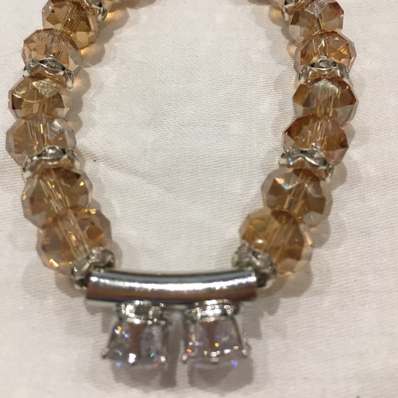 Bracelet glass stone with 2 large CZ S!!! - Picture 4 of 8